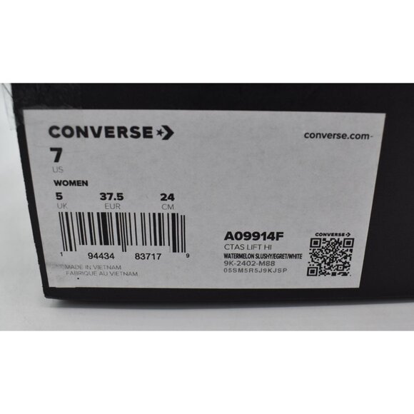 Converse Women 7 Chuck Taylor All Star Lift Platform High Top Watermelon Sneaker - Picture 12 of 12